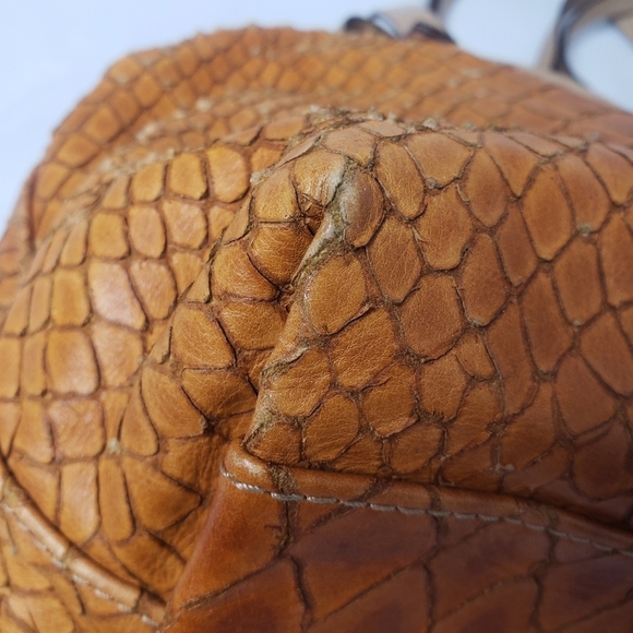 *Last Chance* Francesco Biasia Python Hobo Shoulder Bag Rare Snakeskin Leather - Picture 14 of 16
